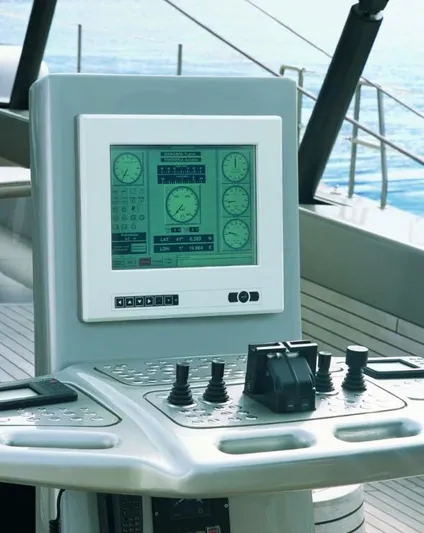Syl Yacht Photos Pics Control panel of 2003 Custom SYL - BARCOS DEPORTIVOS yacht with digital display and controls.