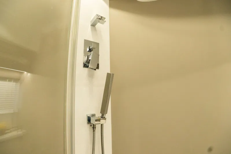  Yacht Photos Pics Modern shower fixtures in Galeon 400 Fly yacht, 2025 model.