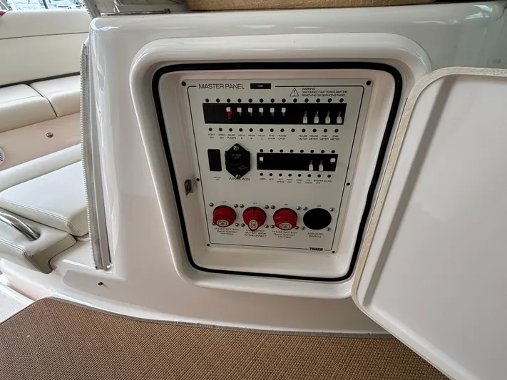 O Sea D Yacht Photos Pics Electrical control panel on a 2008 Tiara Yachts 3900 Sovran boat.