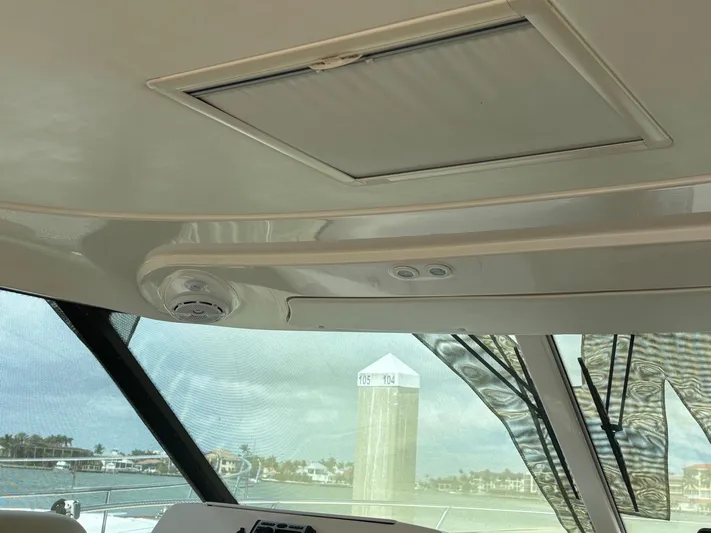 O Sea D Yacht Photos Pics Interior view of 2008 Tiara Yachts 3900 Sovran, featuring ceiling and windows.