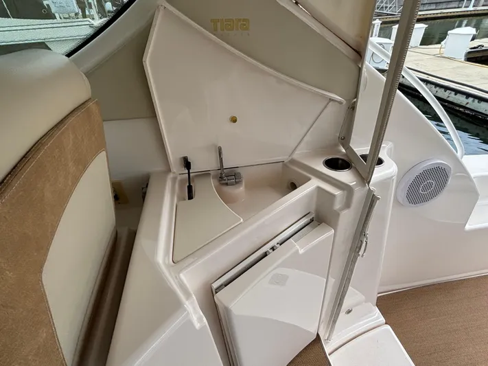 O Sea D Yacht Photos Pics 2008 Tiara Yachts 3900 Sovran interior with sink and storage area.