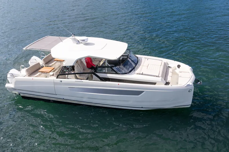  Yacht Photos Pics 2025 Catana YOT 36 luxury yacht on calm blue water, showcasing sleek design and spacious deck.