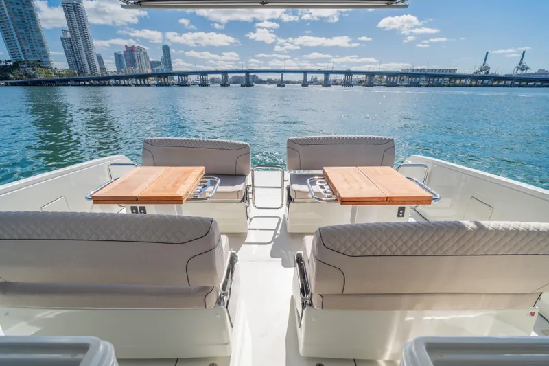  Yacht Photos Pics Luxurious Catana YOT 36 yacht interior with waterfront cityscape, 2025 model.