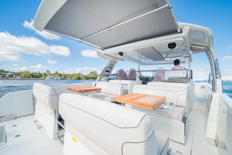  Yacht Photos Pics Luxurious Catana YOT 36 boat interior, 2025 model, cruising on a sunny day.