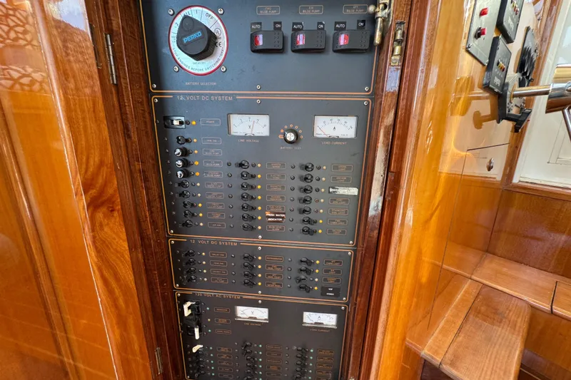  Yacht Photos Pics Electrical control panel on a 2006 Albin 40 North Sea Cutter boat.