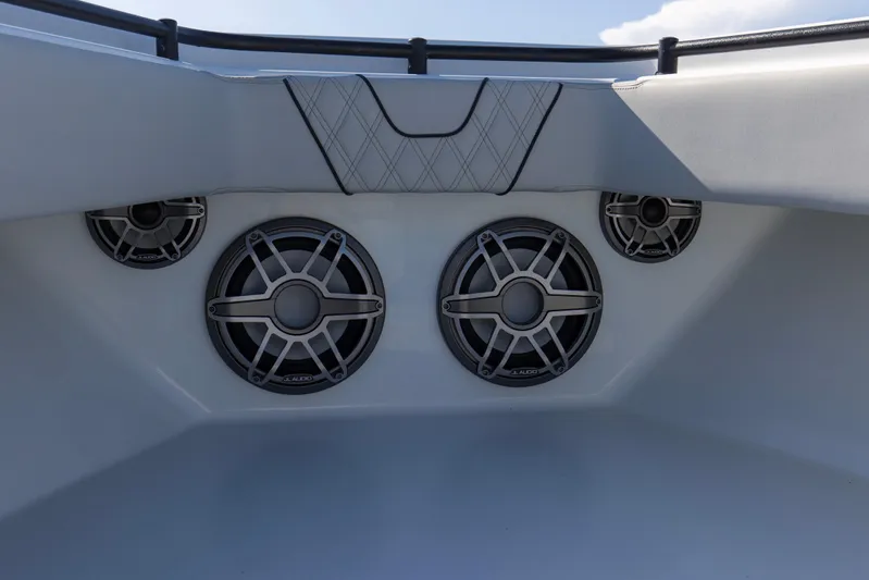 One More Yacht Photos Pics 2022 Contender 44 ST boat speakers with sleek design and modern audio system.