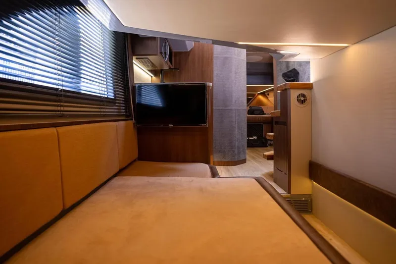  Yacht Photos Pics Luxurious interior of 2025 Hanover 447 Ultimate Luxury Edition with modern amenities and elegant design.