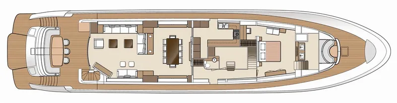 Espresso Yacht Photos Pics Floor plan of 2009 Horizon 122 yacht, showcasing interior layout and design.