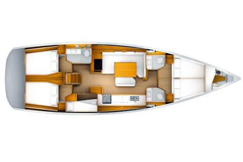 Misty Yacht Photos Pics Cabin Layout (5 Cabin, 3 Head)