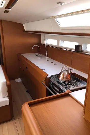 Misty Yacht Photos Pics Linear Galley with Stove View (1)