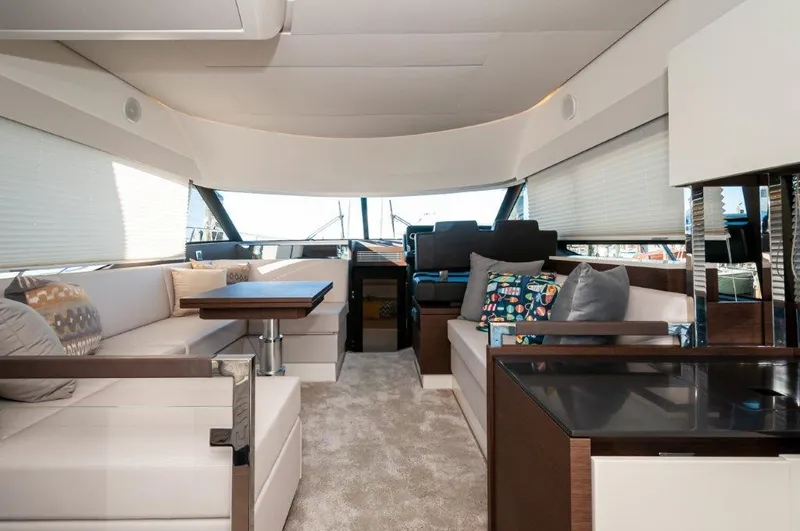 Driving Miss Aimee II Yacht Photos Pics 2019 Prestige 460 Flybridge  Salon 3