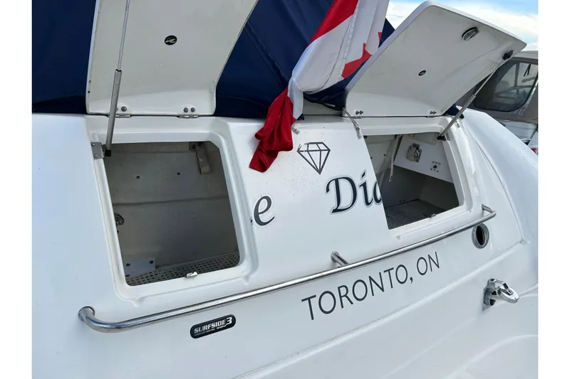 Blue Diamond Yacht Photos Pics 2005 Sea Ray 500 Sundancer yacht with open storage compartments, Toronto, ON.