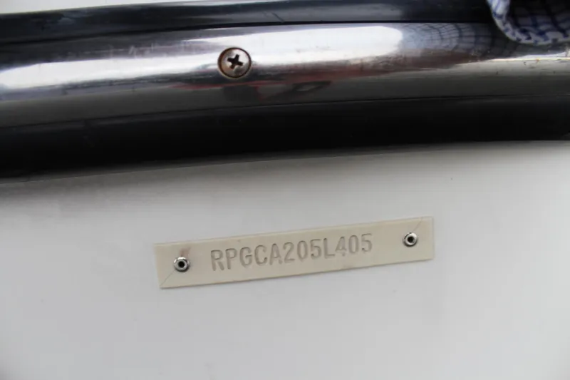 Holly Ann Yacht Photos Pics Hull identification number on 2005 Rampage 38 Express boat.