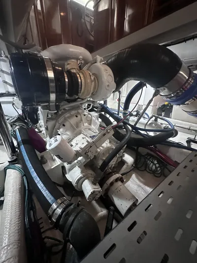 North Star Yacht Photos Pics Engine room of a 2009 Wesmac 44' boat.