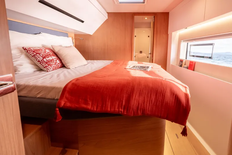  Yacht Photos Pics Luxurious cabin interior of 2026 Bali 5.2 yacht with ocean view.