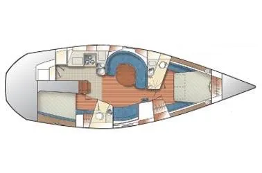 Licentia Yacht Photos Pics Manufacturer Provided Image: 2-Cabin centerline layout.