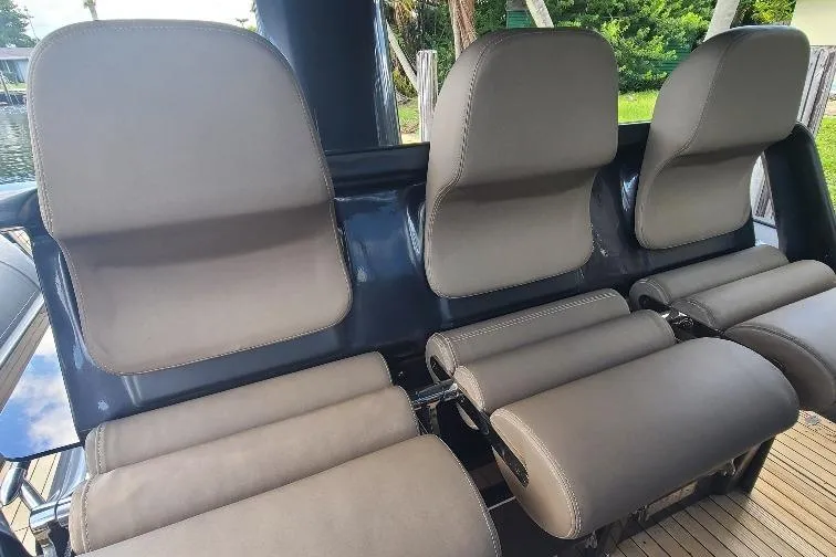  Yacht Photos Pics Luxury seating on 2016 Anvera 55 yacht, featuring sleek, comfortable design.