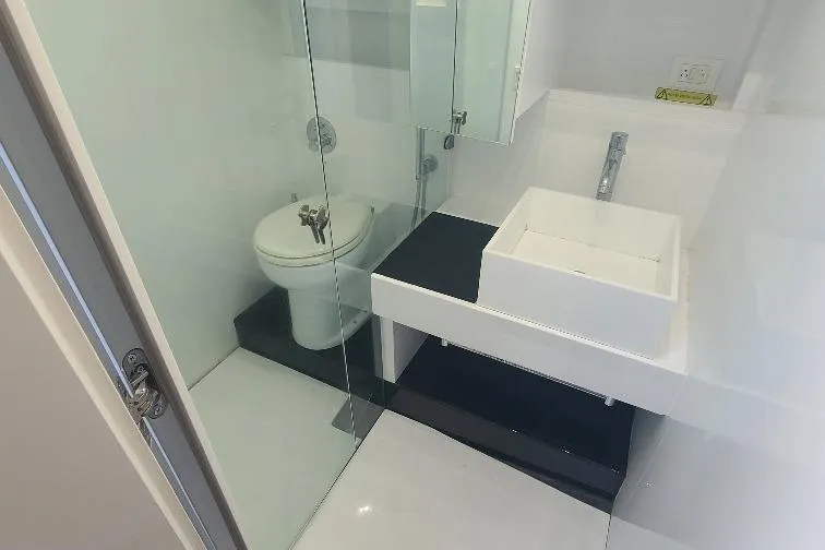  Yacht Photos Pics Modern bathroom in 2016 Anvera 55 yacht with glass shower and sleek sink design.