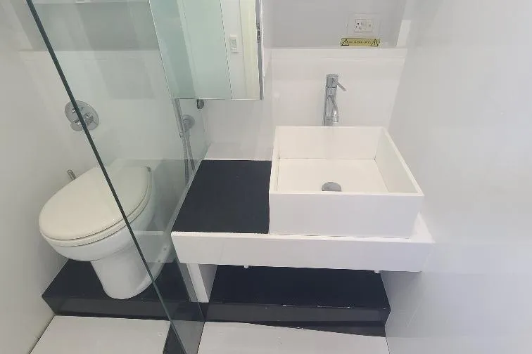  Yacht Photos Pics Modern bathroom in 2016 Anvera 55 yacht with sleek sink and toilet design.