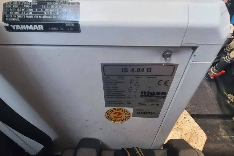  Yacht Photos Pics Yanmar engine in Anvera 55, 2016 model, featuring Mase IS 4.04 B generator.