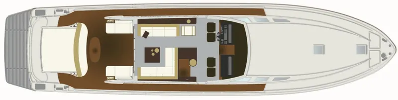  Yacht Photos Pics Top view layout of 2011 Otam 80 HT yacht, showcasing interior design and deck arrangement.