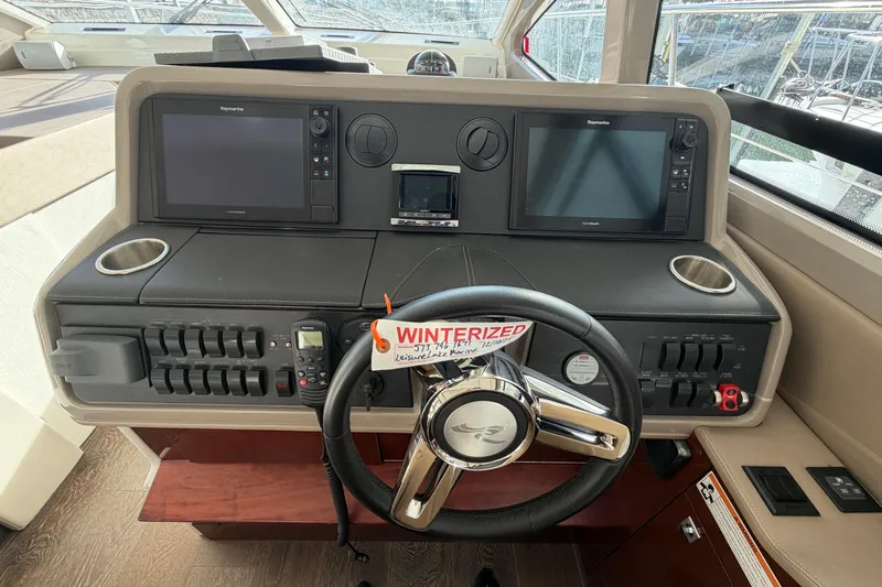  Yacht Photos Pics Helm of 2017 Sea Ray Sundancer 460 with navigation screens and controls.