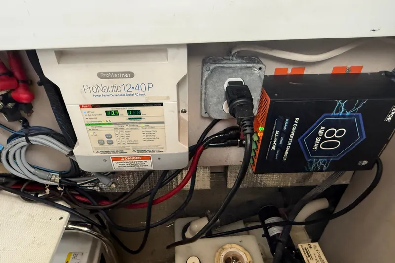  Yacht Photos Pics Electrical system of a 2014 Sea Ray 370 Venture with ProNautic charger and converter.