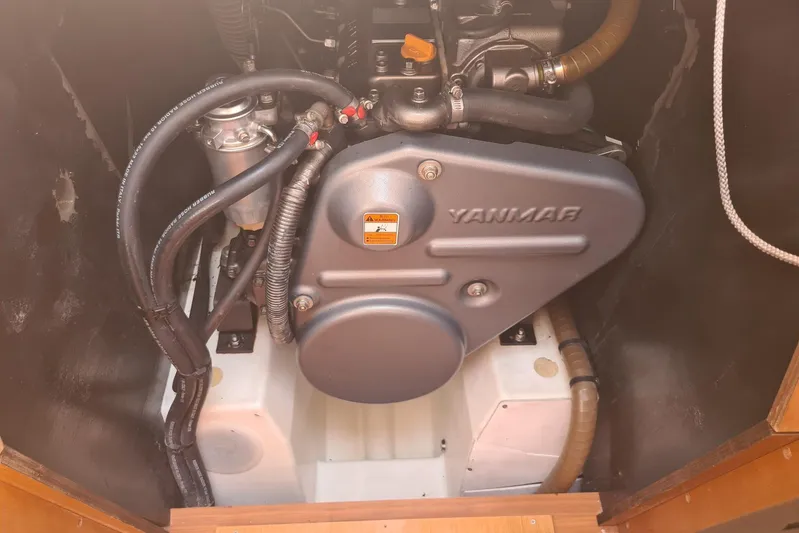  Yacht Photos Pics Engine compartment of 2009 Jeanneau Sun Odyssey 50 DS with Yanmar engine.