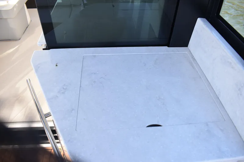  Yacht Photos Pics 2024 Regal 36 XO yacht interior with sleek countertop design.