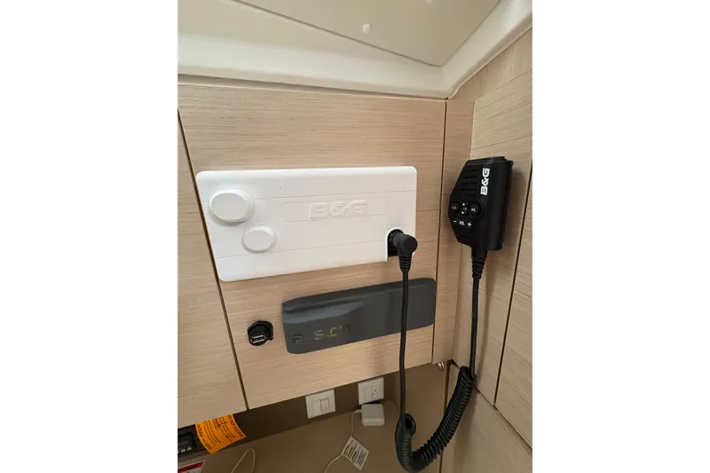  Yacht Photos Pics B&G marine control panel on 2021 Beneteau Oceanis 38.1 yacht interior.
