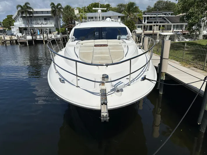  Yacht Photos Pics 2016 Sea Ray L590 yacht docked at marina, front view.