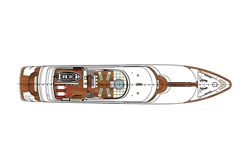 True Love Yacht Photos Pics Top view layout of 2003 Trinity Yachts Motoryacht, showcasing deck design and amenities.