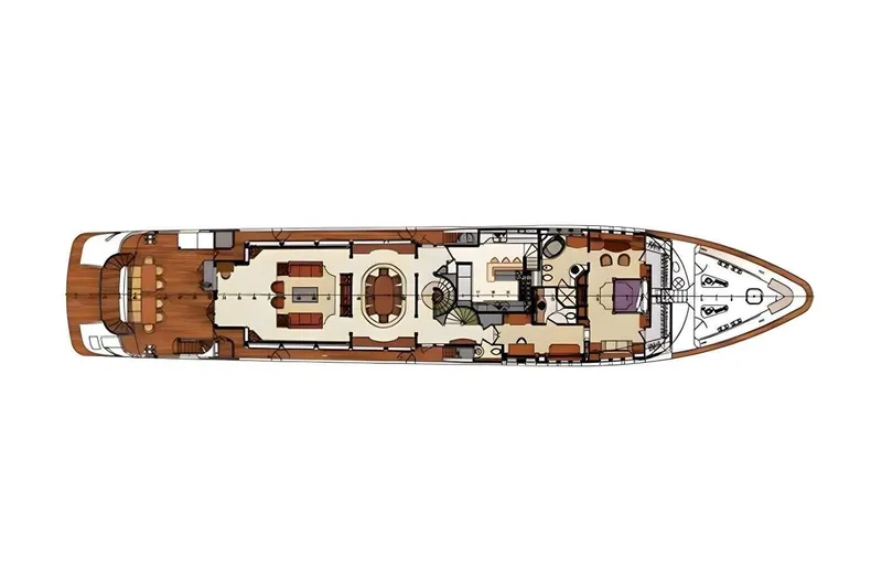 True Love Yacht Photos Pics Deck layout of 2003 Trinity Yachts Motoryacht, showcasing interior design and amenities.