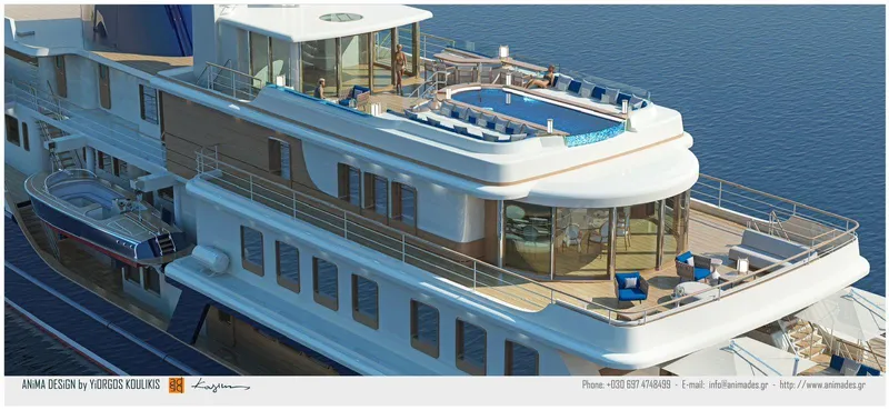 Khozam Yacht Photos Pics Luxurious 1974 Expedition yacht with pool and spacious deck, designed by Nobiskrug.