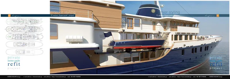 Khozam Yacht Photos Pics Luxury yacht refit project by Expedition, SCHICHAU UNTERWESER AG, Bremerhaven, 1974 model.