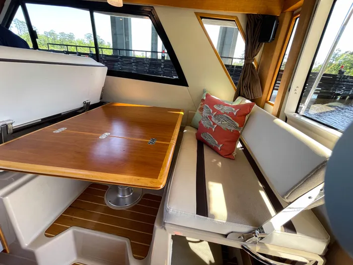 Slainte Yacht Photos Pics Saloon with helm seat forward