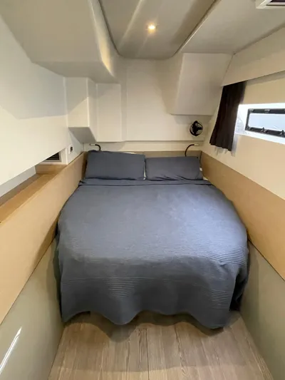  Yacht Photos Pics Cozy bedroom in 2018 Fountaine Pajot MY 37 yacht with modern design.