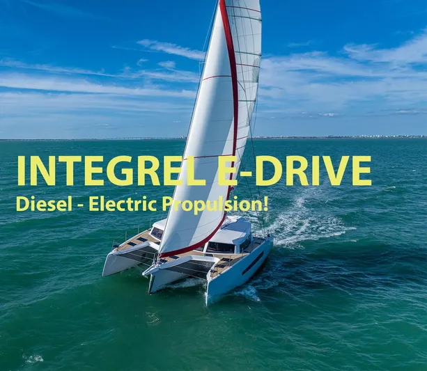  Yacht Photos Pics Sailing catamaran NEEL 52 Hybrid with diesel-electric propulsion on open sea, 2025 model.