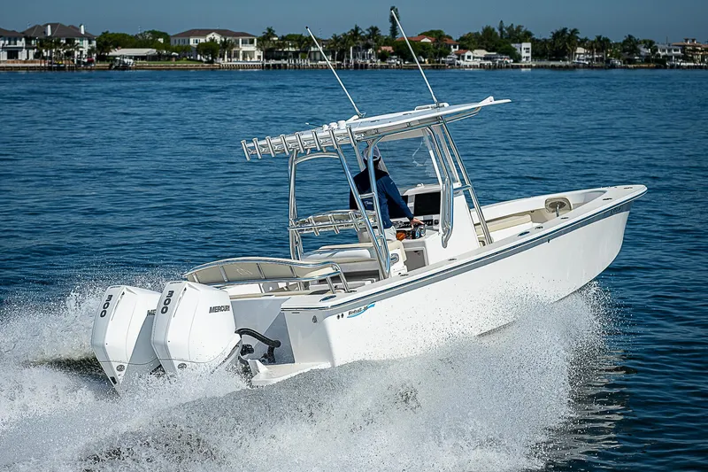  Yacht Photos Pics 2020 Birdsall 30 CC boat cruising on water with dual engines.