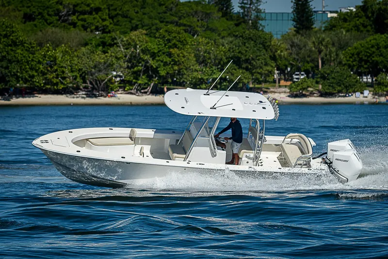  Yacht Photos Pics 2020 Birdsall 30 CC boat cruising on water near a lush shoreline.