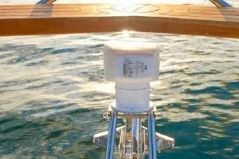  Yacht Photos Pics 2025 Hanover 387 Classic Luxury Edition yacht detail with ocean backdrop.