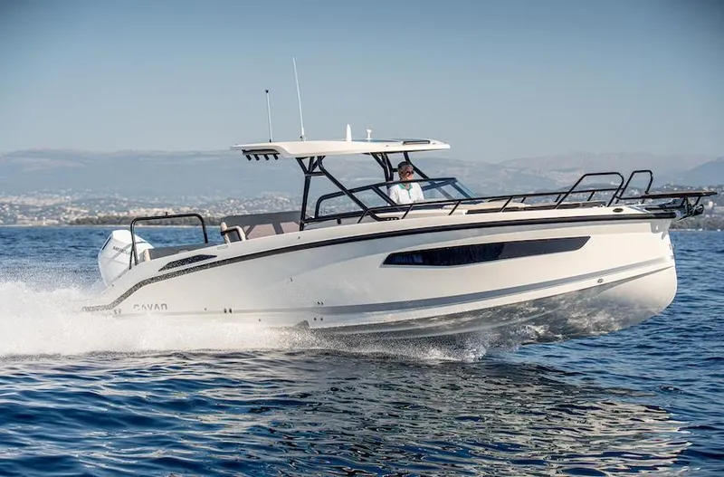  Yacht Photos Pics 2025 Navan S30 boat cruising on open water, showcasing sleek design and performance.