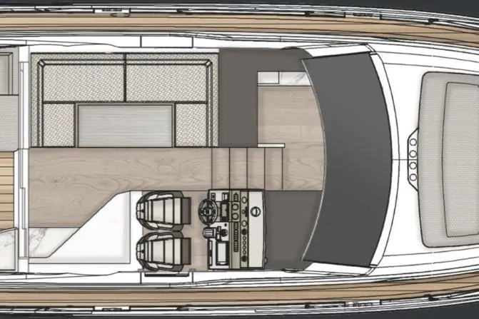  Yacht Photos Pics Fairline Targa 45 GT - Layout deck saloon