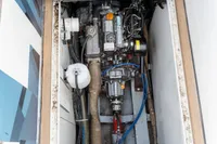 Engine compartment of a 2012 Puffin 30 (9M) Sloop generation 2 sailboat.