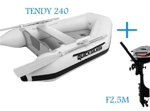 2020 Quicksilver &amp; Mariner Tendy 240 Inflatable Boat &amp; Mariner F2.5 MH 2.5hp 4 Stroke Outboard Bundle
