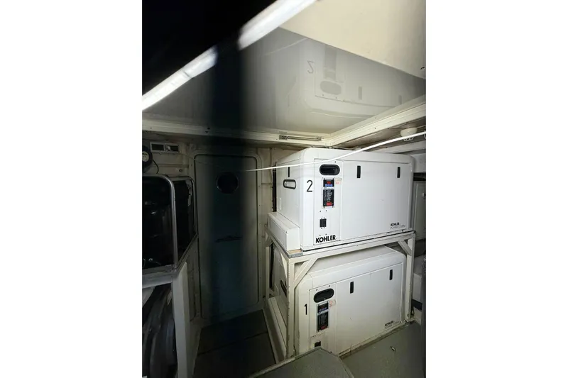 Yacht Photos Pics Engine room of 2007 Ferretti Yachts 731 with Kohler generators.