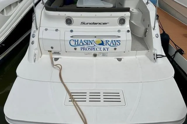  Yacht Photos Pics 2014 Sea Ray 350 Sundancer boat with "Chasin' Rays" name, docked in Prospect, KY.