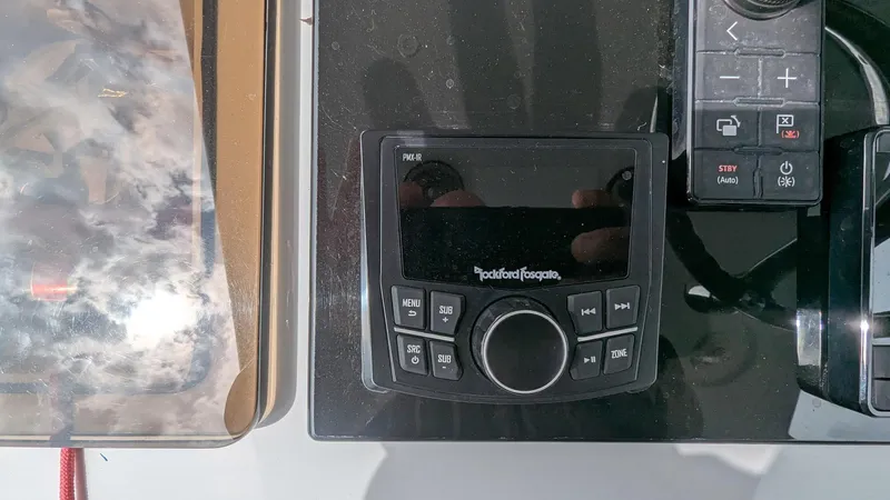  Yacht Photos Pics Control panel on a 2021 Vela 368 Center Console boat.