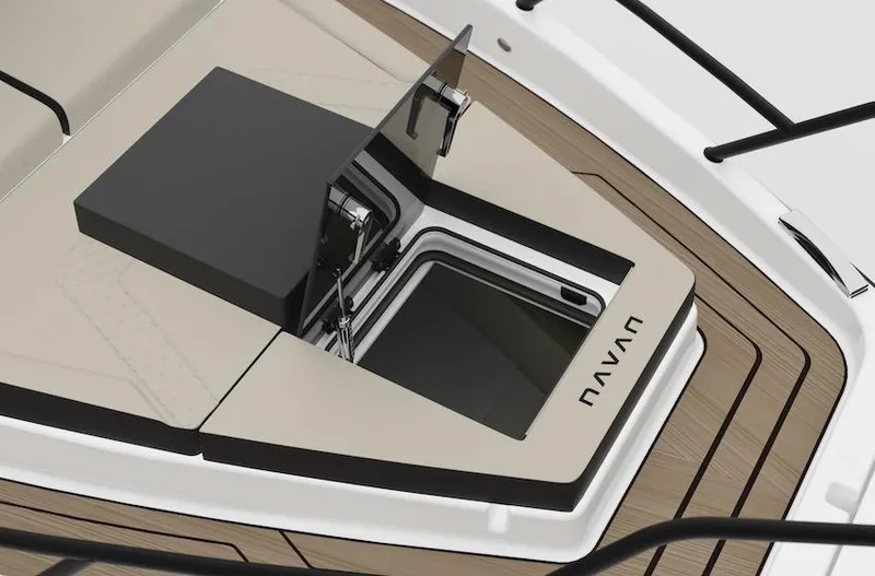  Yacht Photos Pics 2025 Navan S30 boat deck with sleek hatch design and modern finish.
