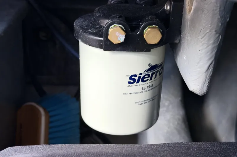  Yacht Photos Pics Sierra marine fuel filter in Hanover 305, 2025 model engine compartment.